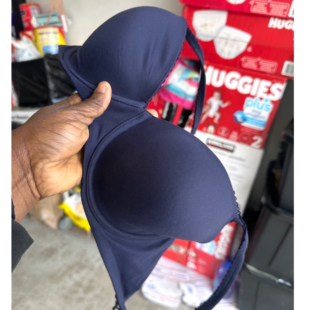 Victoria's Secret Body By Victoria Lined Demi Double Bra Size 34DD Blue - Picture 8 of 10